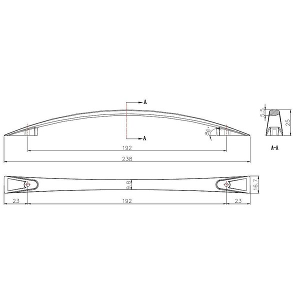 Richelieu 7-9/16 in. (192 mm) Center-to-Center Brushed Nickel Contemporary Drawer Pull - BP821192195