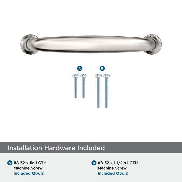 Amerock Renown 3-3/4 inch 96mm Center-to-Center Polished Nickel Cabinet Pull - BP36794PN