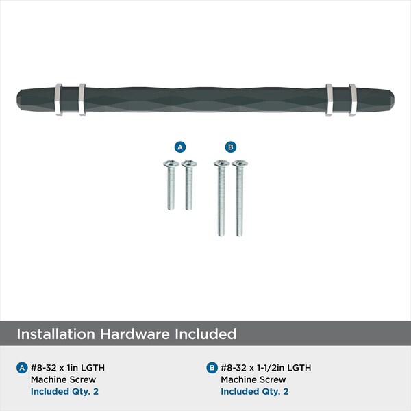 Amerock London 6-5/16 in 160 mm Center-to-Center Black Bronze/Polished Chrome Cabinet Pull - BP36650BBR26