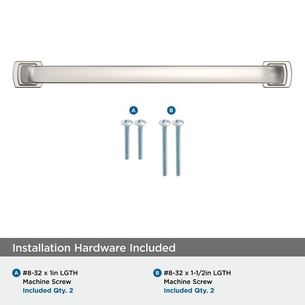 Amerock Surpass 6-5/16 inch 160mm Center-to-Center Polished Nickel Cabinet Pull - BP36896PN