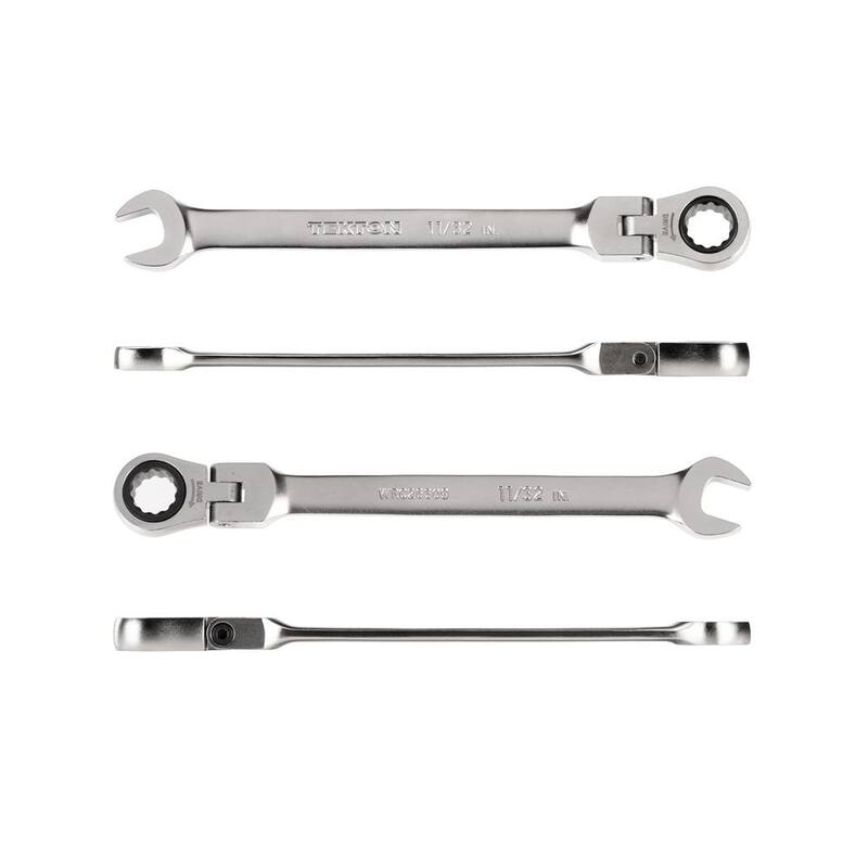 TEKTON 11/32 in. Flex Head 12-Point Ratcheting Combination Wrench - WRC26309