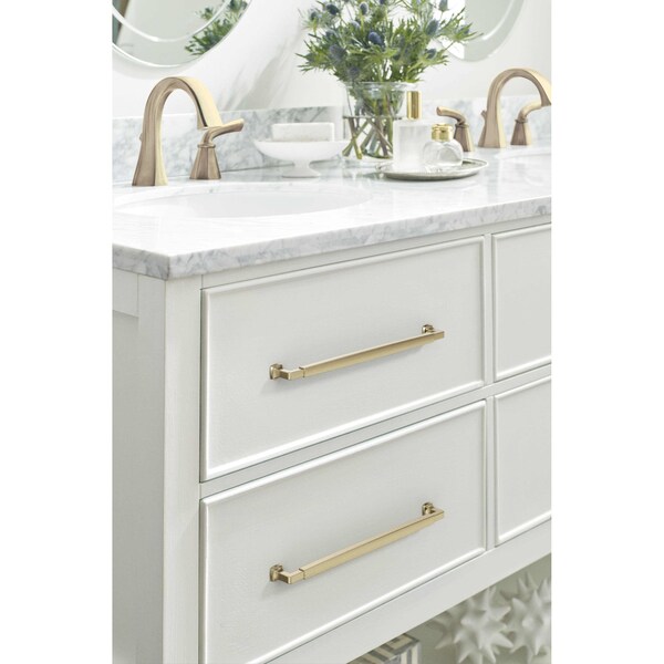 Amerock Stature 12-5/8 inch 320mm Center-to-Center Golden Champagne Cabinet Pull - BP37401BBZ