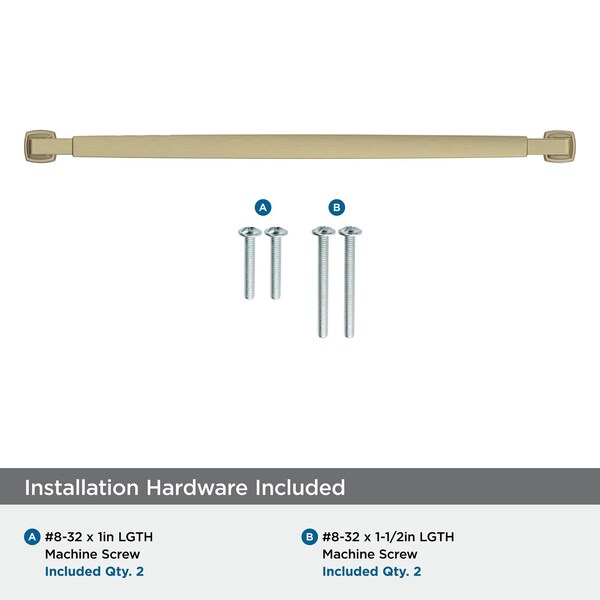 Amerock Stature 12-5/8 inch 320mm Center-to-Center Golden Champagne Cabinet Pull - BP37401BBZ