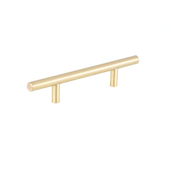 Richelieu 3 3/4 in (96 mm) Center-to-Center Satin Brass Contemporary Drawer Pull - BP30596160