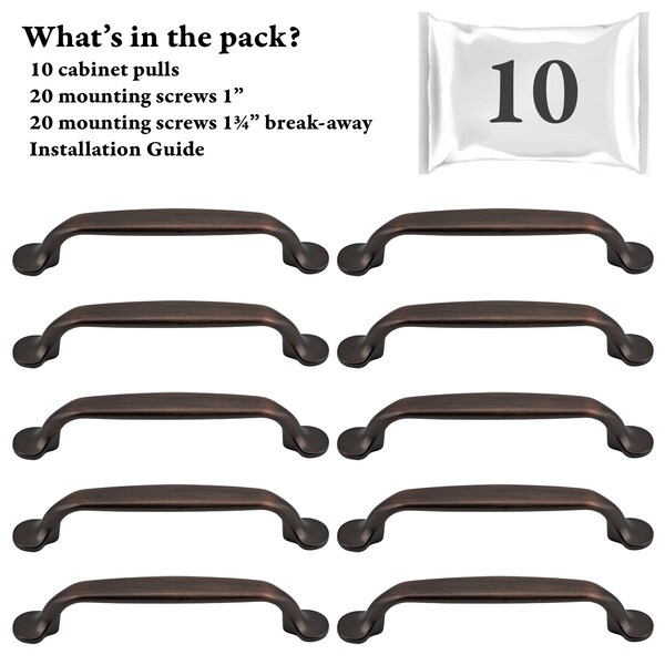 Designperfect 3 3/4'' Center-to-Center Bar Pull, 10PK - DPA10S713ORB