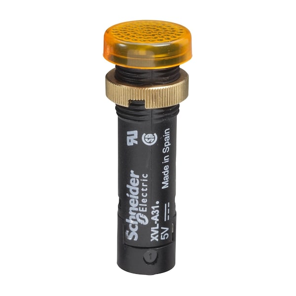 Schneider Electric Luz piloto, Harmony XVL, plástico, amarillo, 12mm, LED cubierto, 12V DC - XVLA325