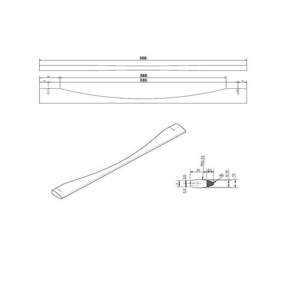 Richelieu 12 5/8 in (320 mm) Center-to-Center Chrome Contemporary Cabinet Pull - 5873350140