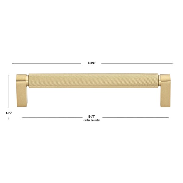 Gliderite Hardware 6-1/4 in. Center to Center Knurled Bar Pull Satin Gold, 10PK - 4788-160-SG-10