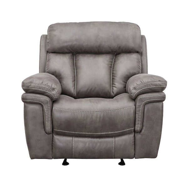 Armen Living Estelle Power Recliner Chair in Gunmetal Fabric - LCES1GM