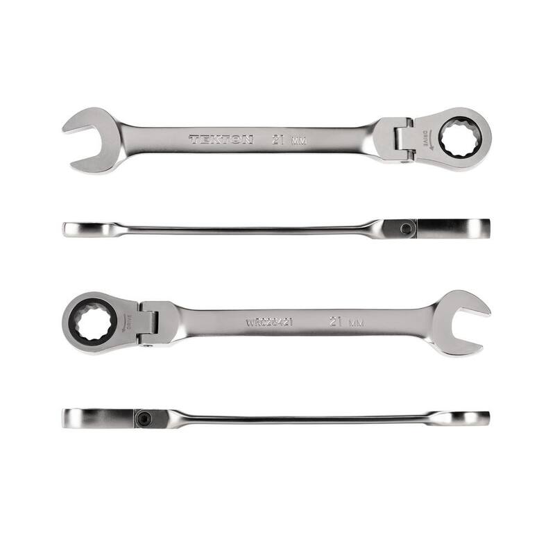 TEKTON 21 mm Flex Head 12-Point Ratcheting Combination Wrench - WRC26421