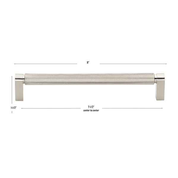 Gliderite Hardware 7-9/16 in. Center to Center Knurled Bar Pull Satin Nickel, 25PK - 4788-192-SN-25