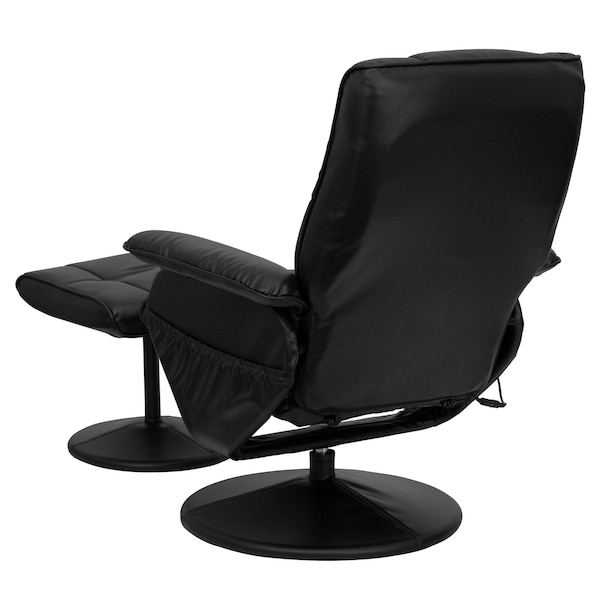 Flash Furniture Black LeatherSoft Massaging Recliner and Ottoman - BT-7600P-MASSAGE-BK-GG