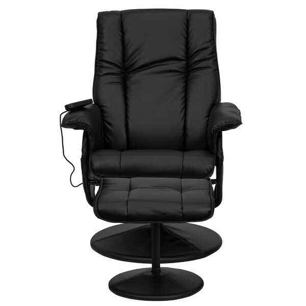 Flash Furniture Black LeatherSoft Massaging Recliner and Ottoman - BT-7600P-MASSAGE-BK-GG