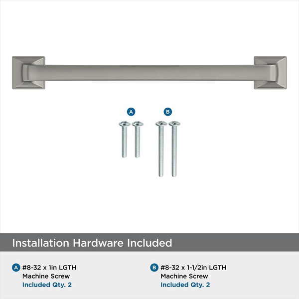 Amerock Ville 6-5/16 in 160 mm Center-to-Center Satin Nickel Cabinet Pull - BP36777G10