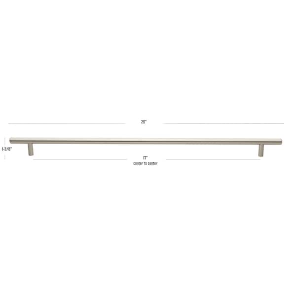 Gliderite Hardware 19 in. Center to Center Satin Nickel Solid Steel Bar Pull - 5022-483-SS - 5022-483-SS-1