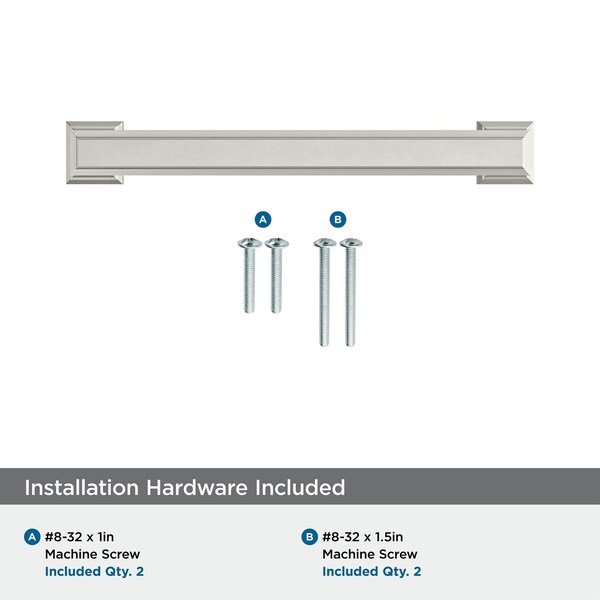 Amerock Appoint 5-1/16 in 128 mm Center-to-Center Satin Nickel Cabinet Pull - BP36760G10