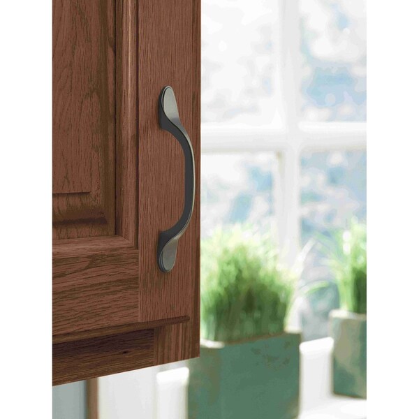Amerock Ravino 3 in 76 mm Center-to-Center Matte Black Cabinet Pull - BP21935FB
