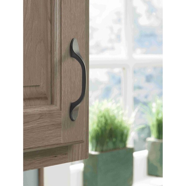 Amerock Ravino 3 in 76 mm Center-to-Center Matte Black Cabinet Pull - BP21935FB