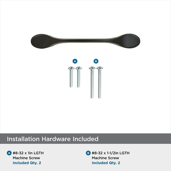 Amerock Ravino 3 in 76 mm Center-to-Center Matte Black Cabinet Pull - BP21935FB