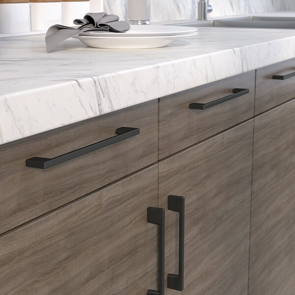 Richelieu 7 9/16 in (192 mm) Center-to-Center Matte Black Contemporary Cabinet Pull - BP8160192900