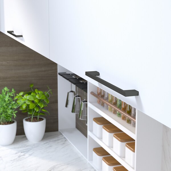 Richelieu 7 9/16 in (192 mm) Center-to-Center Matte Black Contemporary Cabinet Pull - BP8160192900