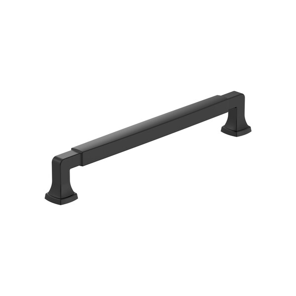 Amerock Stature 7-9/16 inch 192mm Center-to-Center Matte Black Cabinet Pull - BP55510FB