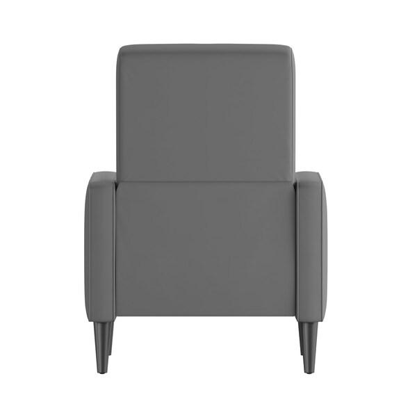 Flash Furniture Ezra Mid-Century Modern LeatherSoft Upholstered Button Tufted Pushback Recliner in Light Gray - SG-SX-80415N-LGY-GG