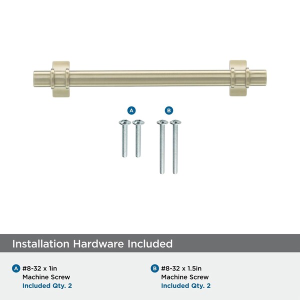 Amerock Davenport 5-1/16 in 128 mm Center-to-Center Golden Champagne Cabinet Pull - BP36606BBZ