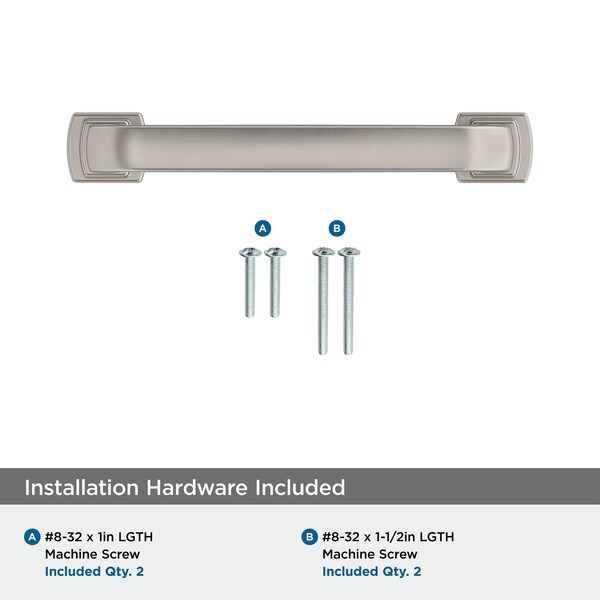 Amerock Surpass 3-3/4 in 96 mm Center-to-Center Satin Nickel Cabinet Pull - BP36894G10
