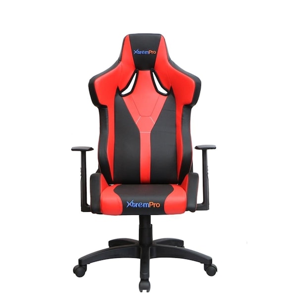 Xtrempro Galactica Chair High Backrest Ergonomic Gaming Office Computer Recliner, Swivel Seat Red Leather - GALACRD