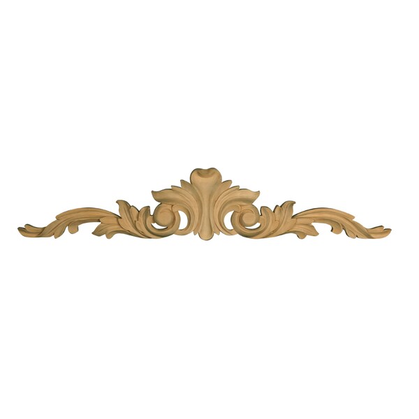 Osborne Wood Products 20 x 3 3/4 x 1 1/2 Covered Acanthus Leaf Pull (Oversized) in Rubberwoo - 891901RW