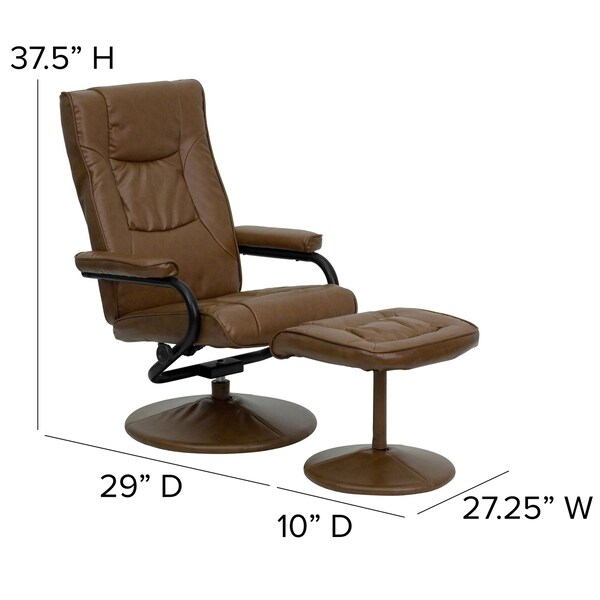 Flash Furniture Palimino LeatherSoft Recliner & Ottoman - BT-7862-PALIMINO-GG