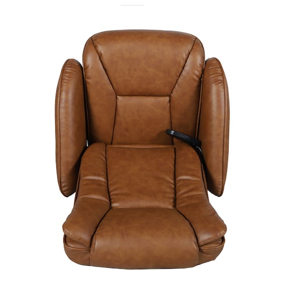 Flash Furniture Poppy Massaging Multi-Position Plush Recliner w/Side Pocket and Ottoman in Brown LeatherSoft - BT-7672-MASSAGE-CGN-GG