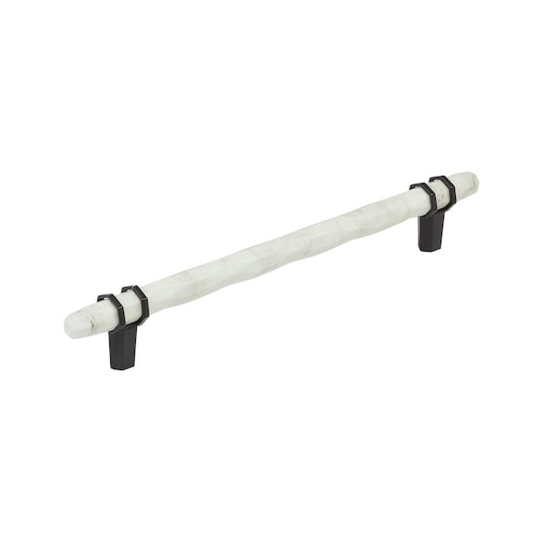 Amerock Carrione 8 inch 203mm Center-to-Center Marble White/Black Bronze Cabinet Pull - BP36663MWBBR