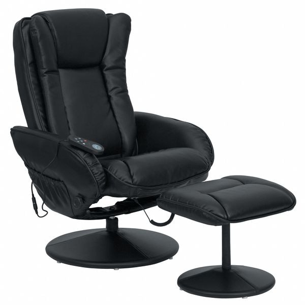 Flash Furniture Black LeatherSoft Massaging Recliner w/Side Pocket - BT-7672-MASSAGE-BK-GG