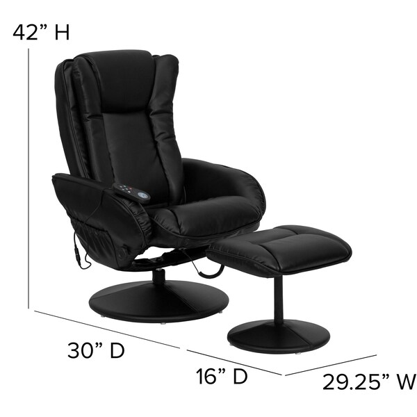 Flash Furniture Black LeatherSoft Massaging Recliner w/Side Pocket - BT-7672-MASSAGE-BK-GG