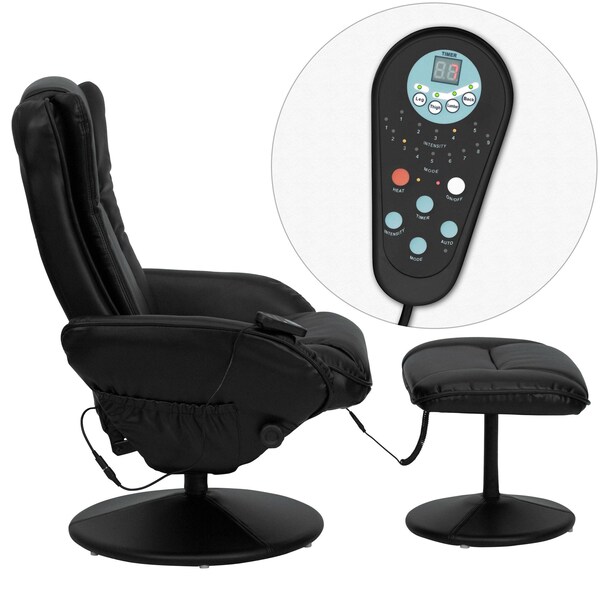 Flash Furniture Black LeatherSoft Massaging Recliner w/Side Pocket - BT-7672-MASSAGE-BK-GG