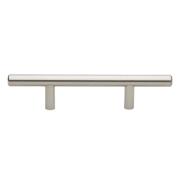 Gliderite Hardware 3 in. Center to Center Satin Nickel Solid Steel Bar Pull - 5000-76-SS, 25PK - 5000-76-SS-25