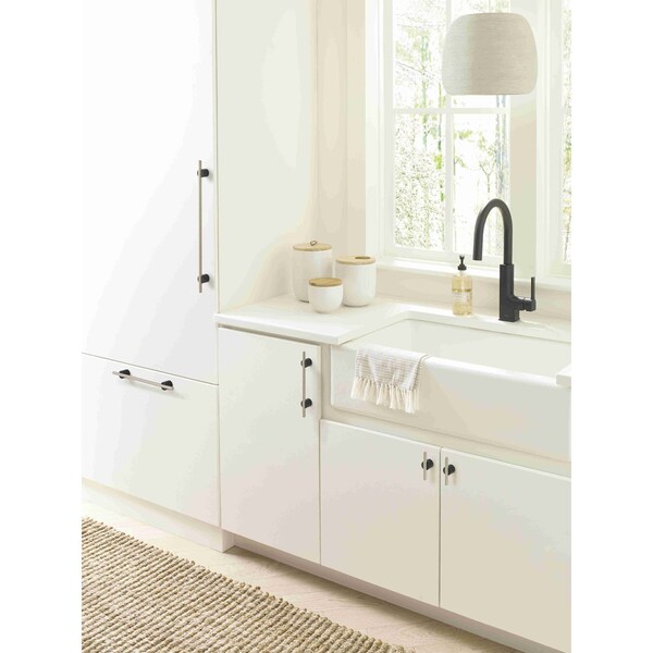 Amerock Transcendent 5/8 in 16 mm Center-to-Center Matte Black/Polished Nickel Cabinet Pull - BP741416MBPN