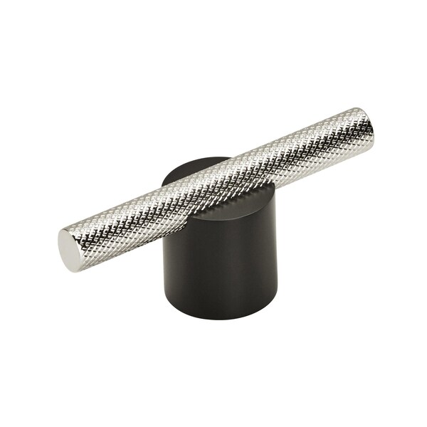 Amerock Transcendent 5/8 in 16 mm Center-to-Center Matte Black/Polished Nickel Cabinet Pull - BP741416MBPN