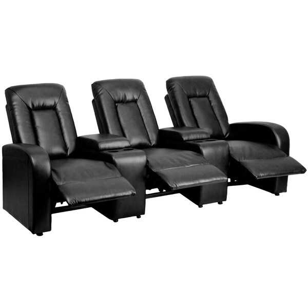 Flash Furniture Recliner, 38" to 68" x 43-1/2", Upholstery Color: Black, Series: Eclipse - BT-70259-3-BK-GG