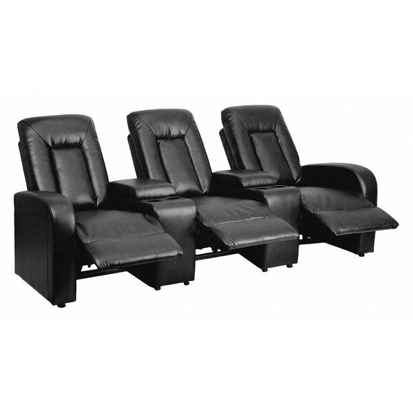 Flash Furniture Recliner, 38" to 68" x 43-1/2", Upholstery Color: Black, Series: Eclipse - BT-70259-3-BK-GG