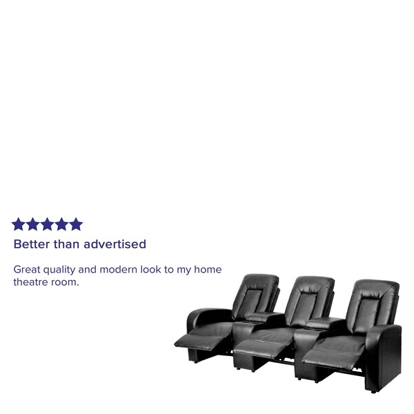 Flash Furniture Recliner, 38" to 68" x 43-1/2", Upholstery Color: Black, Series: Eclipse - BT-70259-3-BK-GG