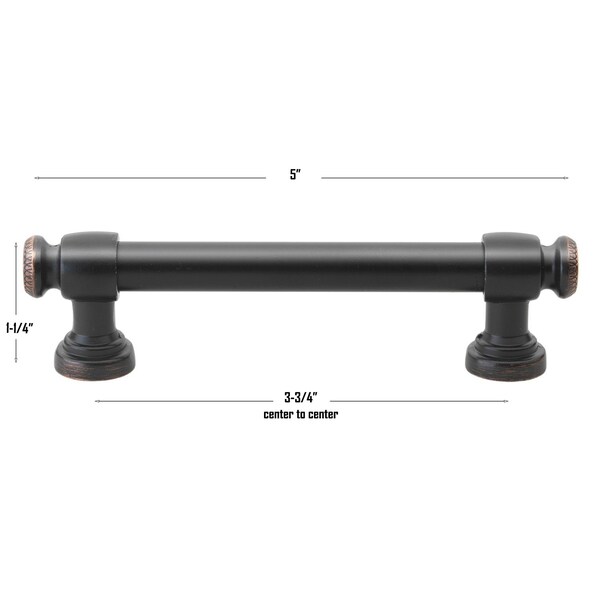 Gliderite Hardware 3-3/4 in. Center to Center Oil Rubbed Bronze Classic Euro Bar Pull - 4361-96-ORB - 4361-96-ORB-1