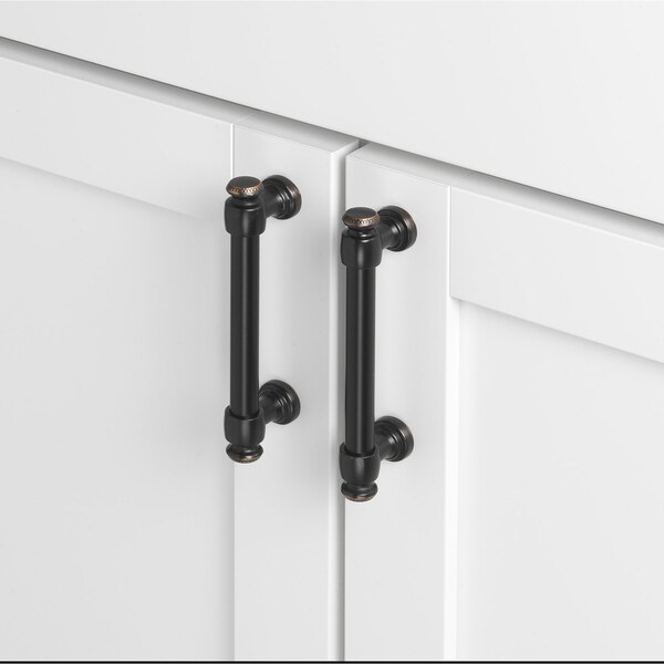 Gliderite Hardware 3-3/4 in. Center to Center Oil Rubbed Bronze Classic Euro Bar Pull - 4361-96-ORB - 4361-96-ORB-1