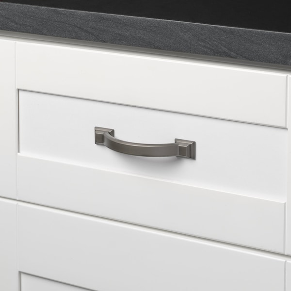 Gliderite Hardware 3 in. Center to Center Graphite Gray Arched Square Cabinet Pull - 4355-GPH, 5PK - 4355-GPH-5