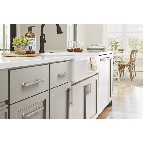 Amerock Everett 7-9/16 inch 192mm Center-to-Center Satin Nickel Cabinet Pull - BP37107G10