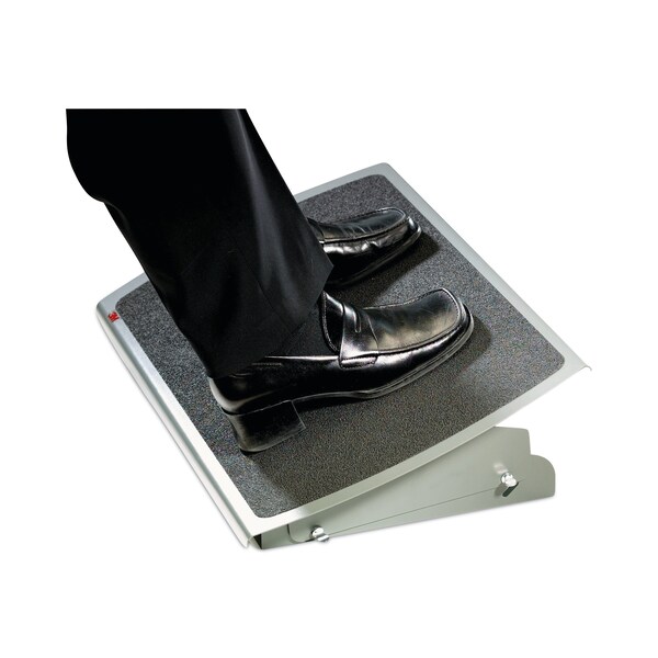 3M Adjustable Steel Footrest, Nonslip Surface, 22w x 14d x 4-3/4h, Black/Charcoal - FR530CB