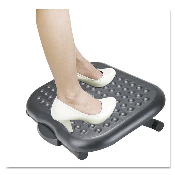 Alera Relaxing Adjustable Footrest, 13.75w x 17.75d x 4.5 to 6.75h, Black - ALEFS212
