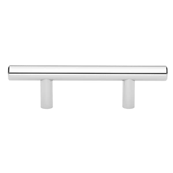 Gliderite Hardware 2-1/2 in. Center to Center Polished Chrome Solid Steel Bar Pull - 5007-64-PC, 5PK - 5007-64-PC-5